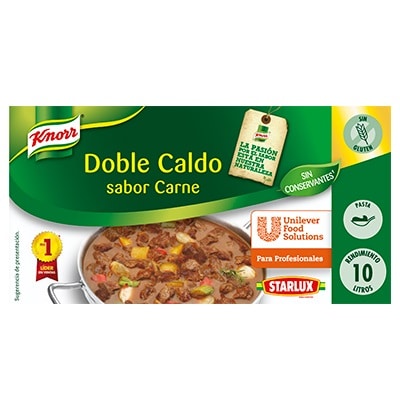 Knorr Caldo Doble Carne Pastilla Sin Gluten 200g - 